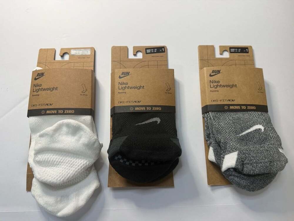 Nike Lightweight Running No-Show Socks Size Men 8-12 Multi 3-Pack